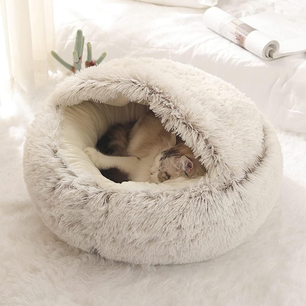 Deluxe Plush Pet Bed for Cats & Small Dogs
