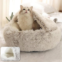 Deluxe Plush Pet Bed for Cats & Small Dogs