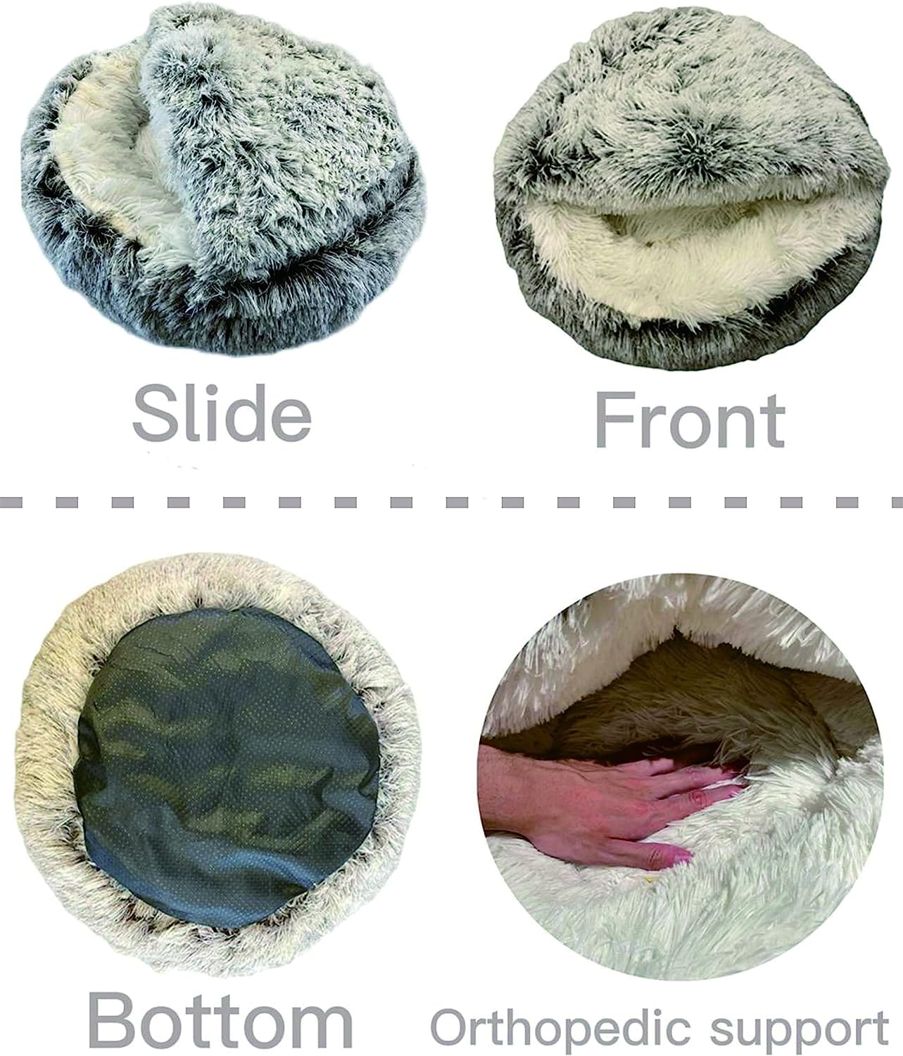 Deluxe Plush Pet Bed for Cats & Small Dogs - Cozy Cat Nest & Kennel | Available in 3 Sizes & Multiple Colors