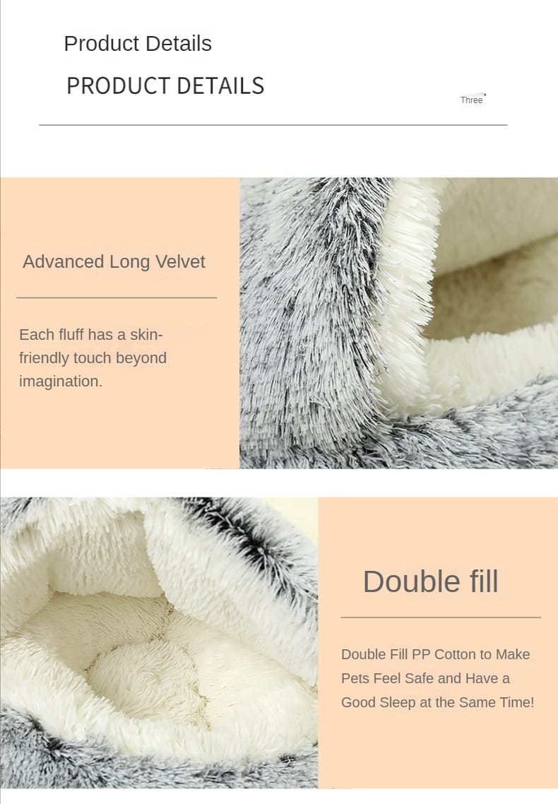 Deluxe Plush Pet Bed for Cats & Small Dogs