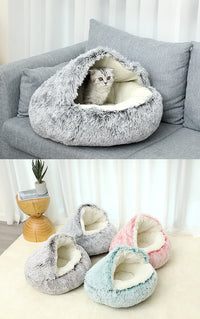 Deluxe Plush Pet Bed for Cats & Small Dogs