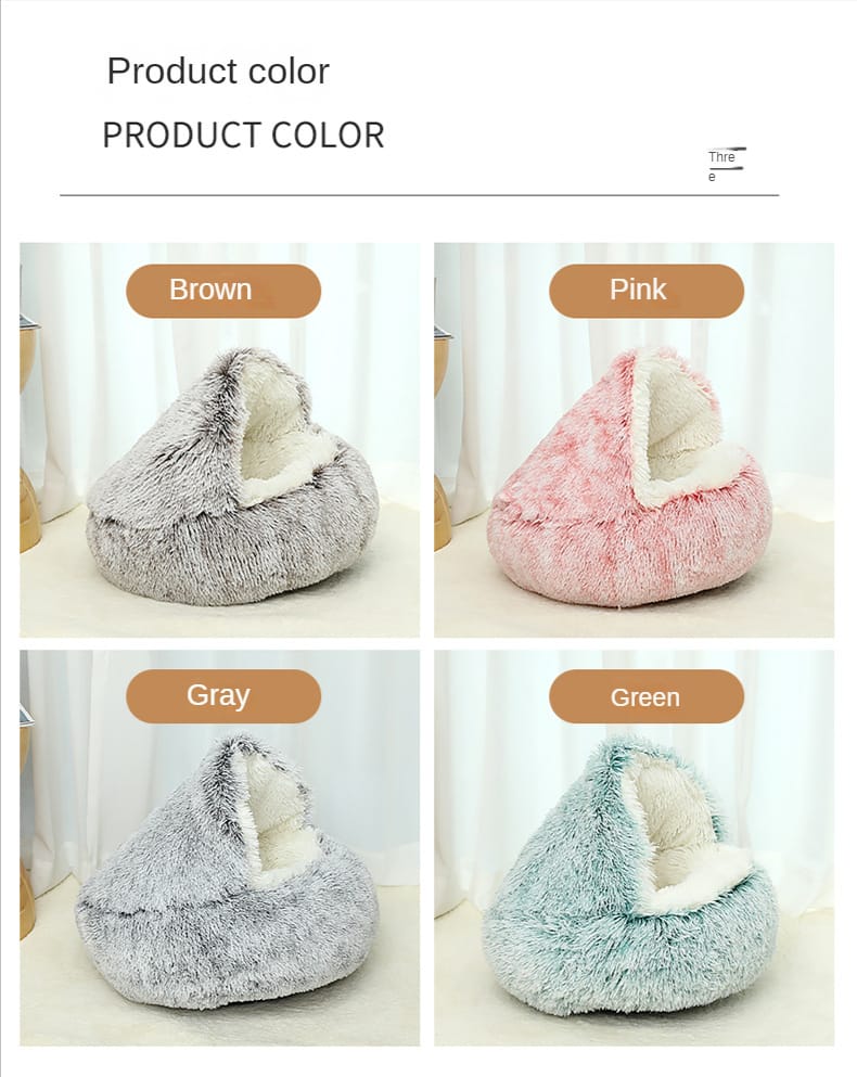 Deluxe Plush Pet Bed for Cats & Small Dogs - Cozy Cat Nest & Kennel | Available in 3 Sizes & Multiple Colors