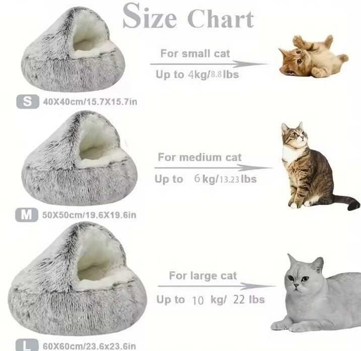 Deluxe Plush Pet Bed for Cats & Small Dogs
